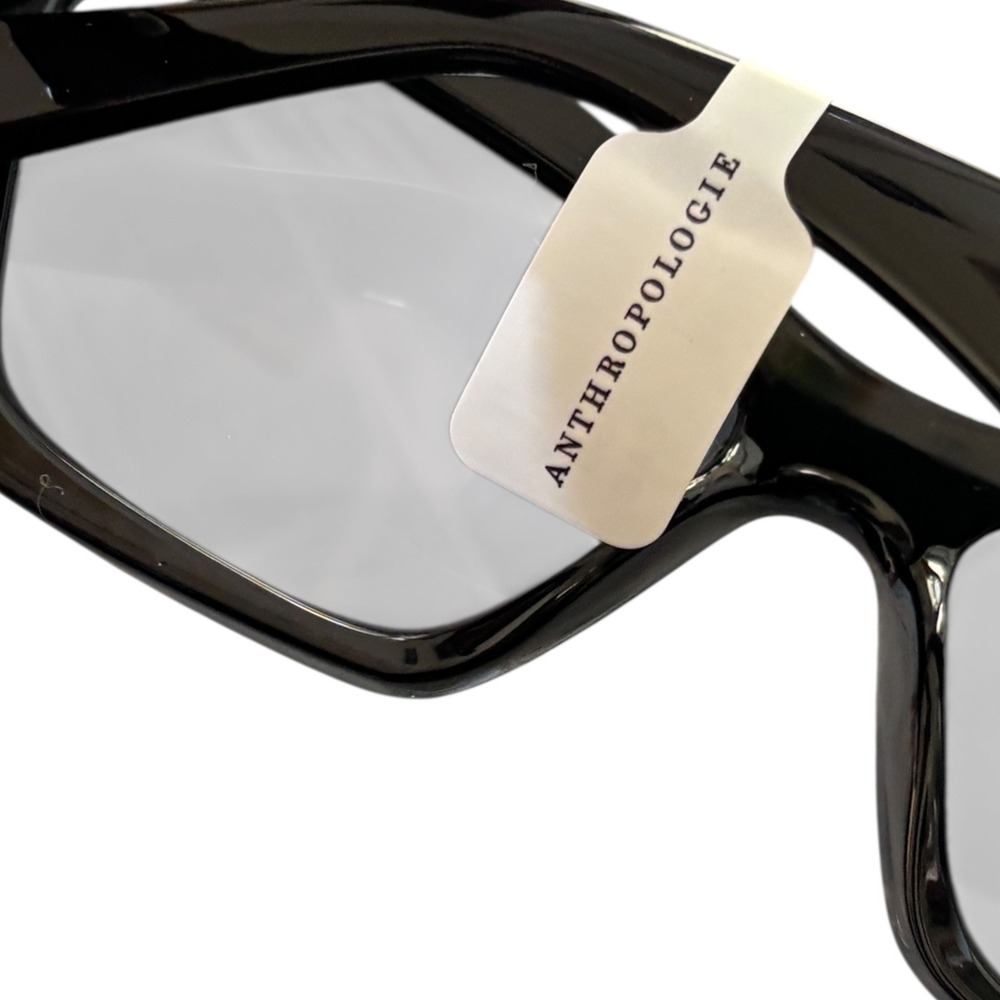 NWT Anthropologie Black Cat Eye Sunglasses Eyewear Y2K Retro Glam - Picture 3 of 5